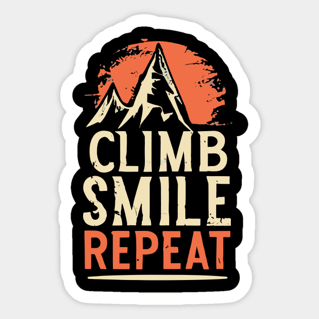 Free Climbing Boulderer Mountain Rock Bouldering Climber Gym Retro Sticker by AimArtStudio